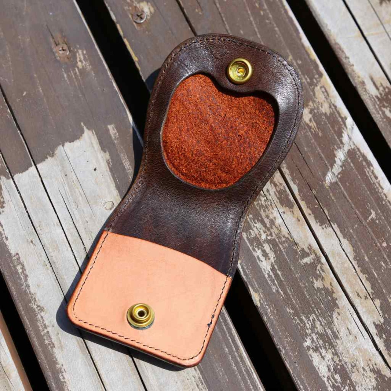 ブラウン レザーコインケース|本革小銭入れ・ナチュラルカラー・手のひらサイズの革財布画像