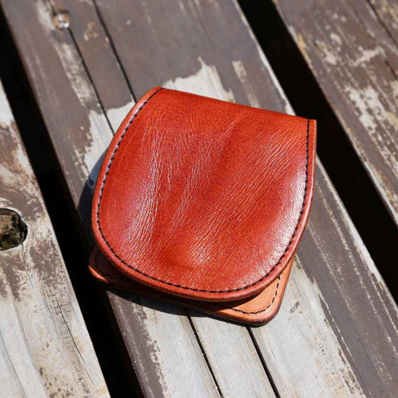 キャメルブラウン レザーコインケース|本革小銭入れ・ナチュラルカラー・手のひらサイズの革財布画像4