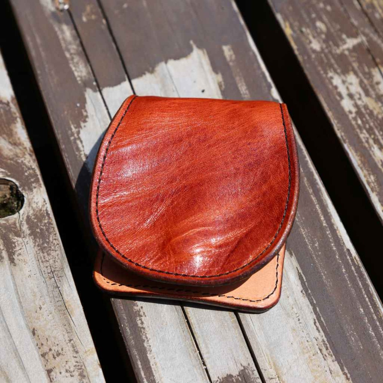 キャメルブラウン レザーコインケース|本革小銭入れ・ナチュラルカラー・手のひらサイズの革財布