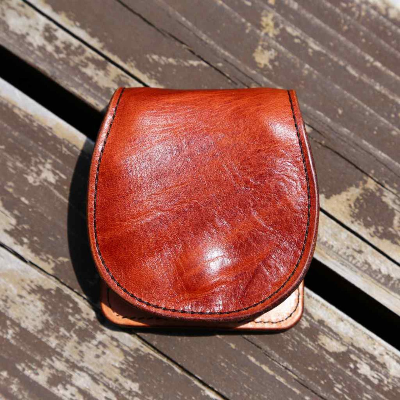 キャメルブラウン レザーコインケース|本革小銭入れ・ナチュラルカラー・手のひらサイズの革財布画像3