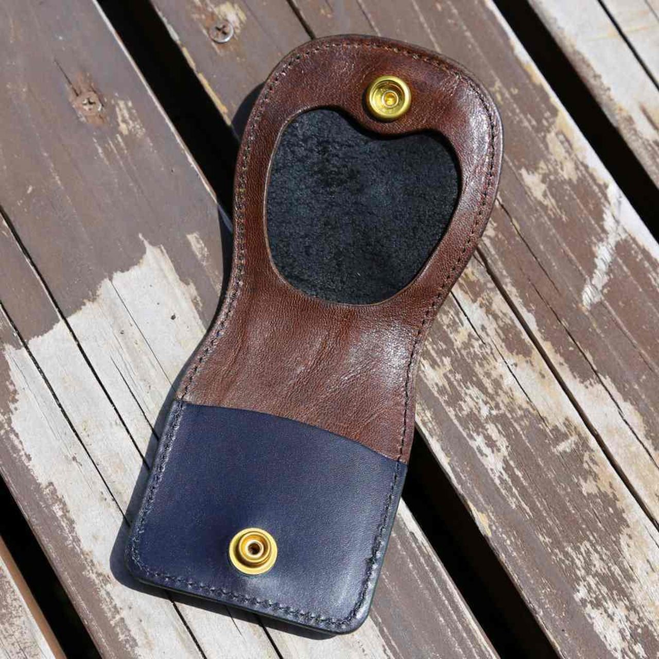 ブラック ・ブラウンレザーコインケース|本革小銭入れ・ナチュラルカラー・手のひらサイズの革財布画像